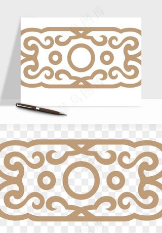 中式边框花纹图案png免抠