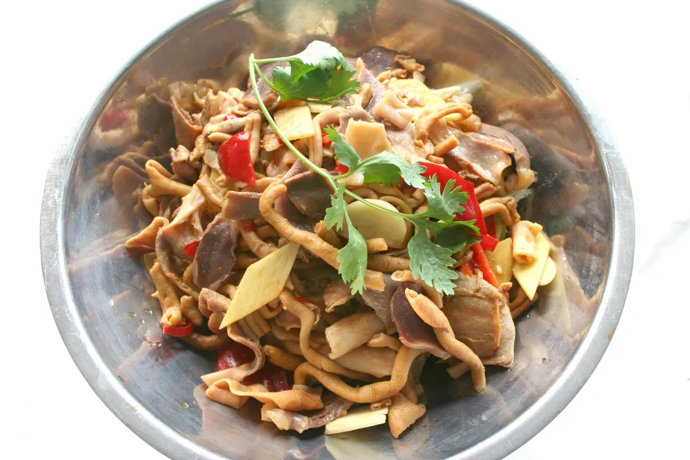 干锅鸭三件美食图片