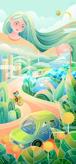 低碳环保插画生活广告科普知识海报