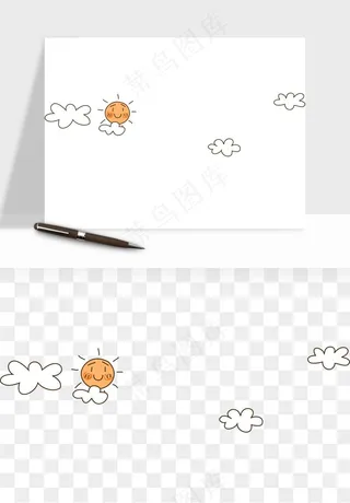 卡通云朵多云天气png免抠