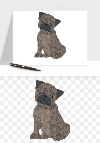 手绘狗狗宠物png免抠