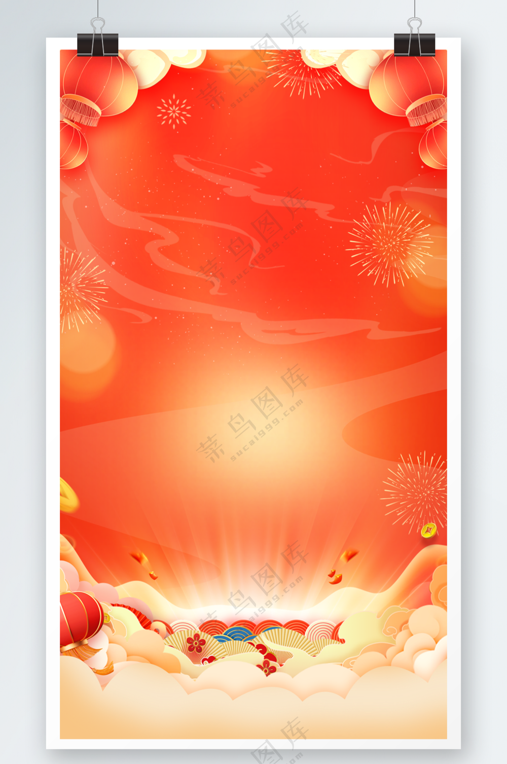 红色春节喜庆背景模板