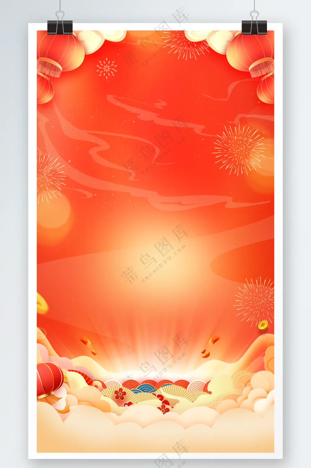 红色春节喜庆背景模板