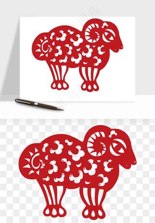 十二生肖剪纸中式纹样图案png免抠