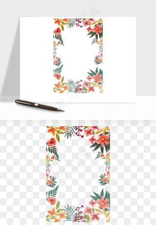 植物花卉边框装饰png免抠