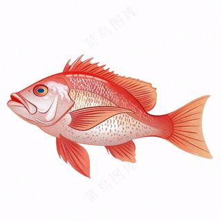 海洋鱼类海鲜卡通插画免抠