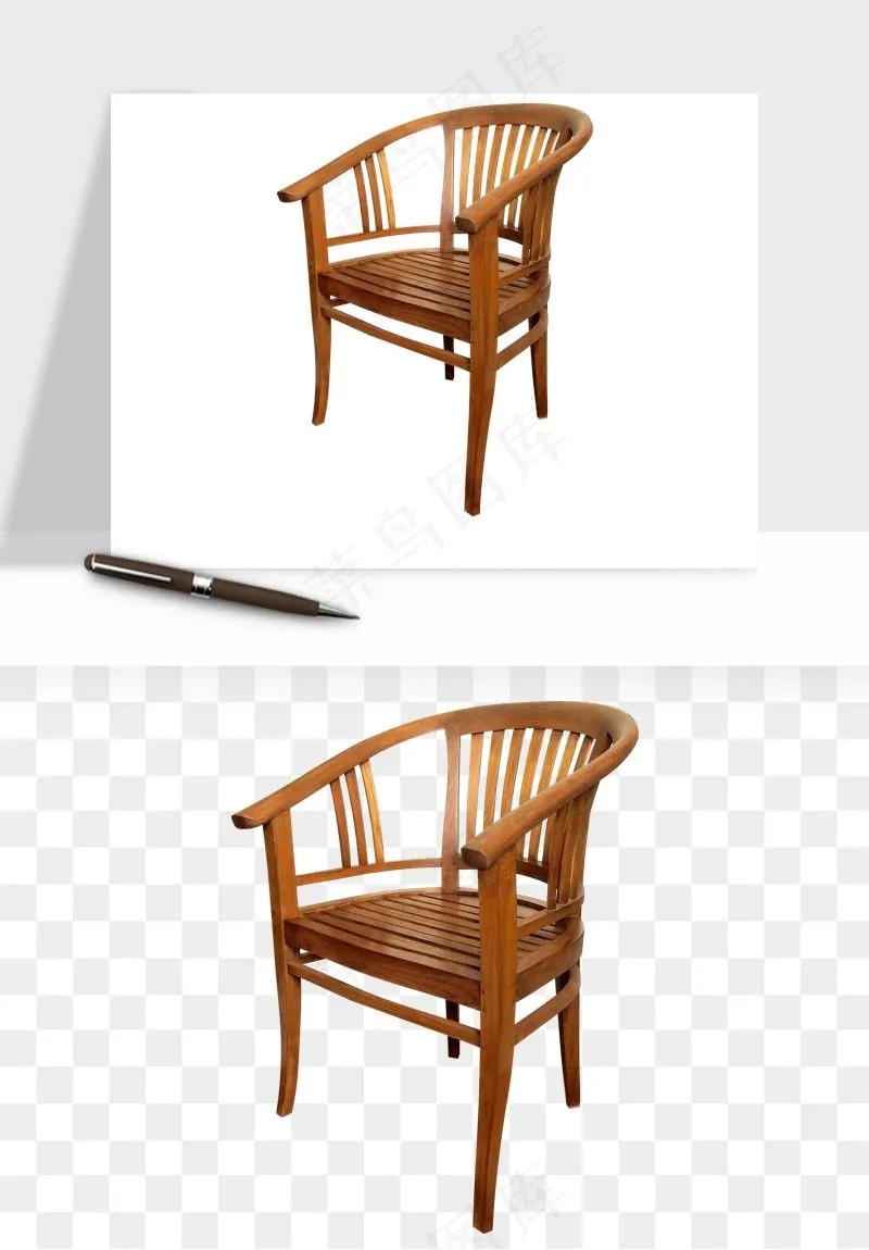 中式木椅子png免抠