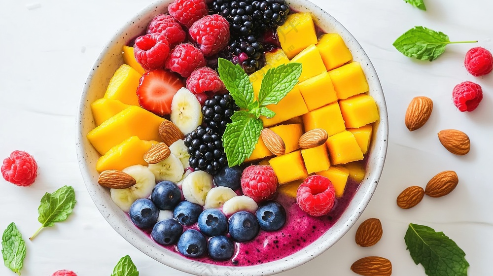 摄影美食水果美味新鲜沙拉果盘果肉