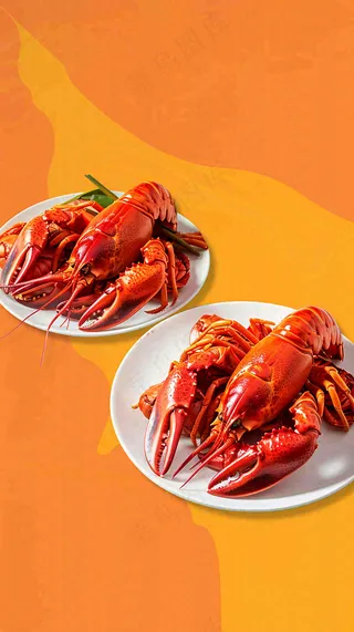 中餐美食小龙虾背景