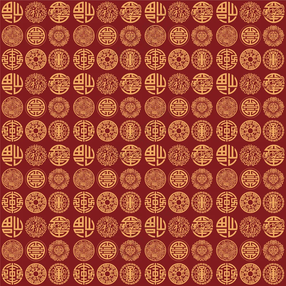 中国风海报元素传统书法文字福寿插画背景矢量素材(7)