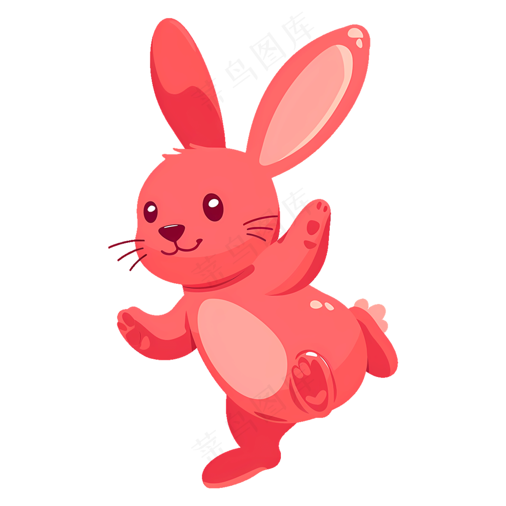免抠粉色的可爱卡通兔子
