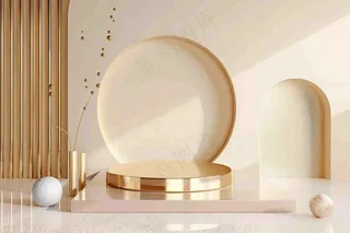 美妆护肤3d展台清新背景