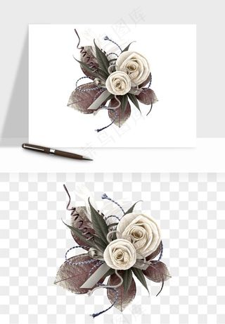 复古花卉相框欧式png免抠