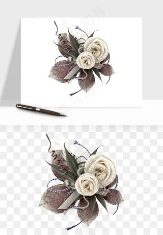 复古花卉相框欧式png免抠