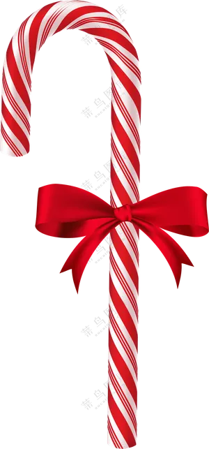 圣诞红蝴蝶结糖果手杖