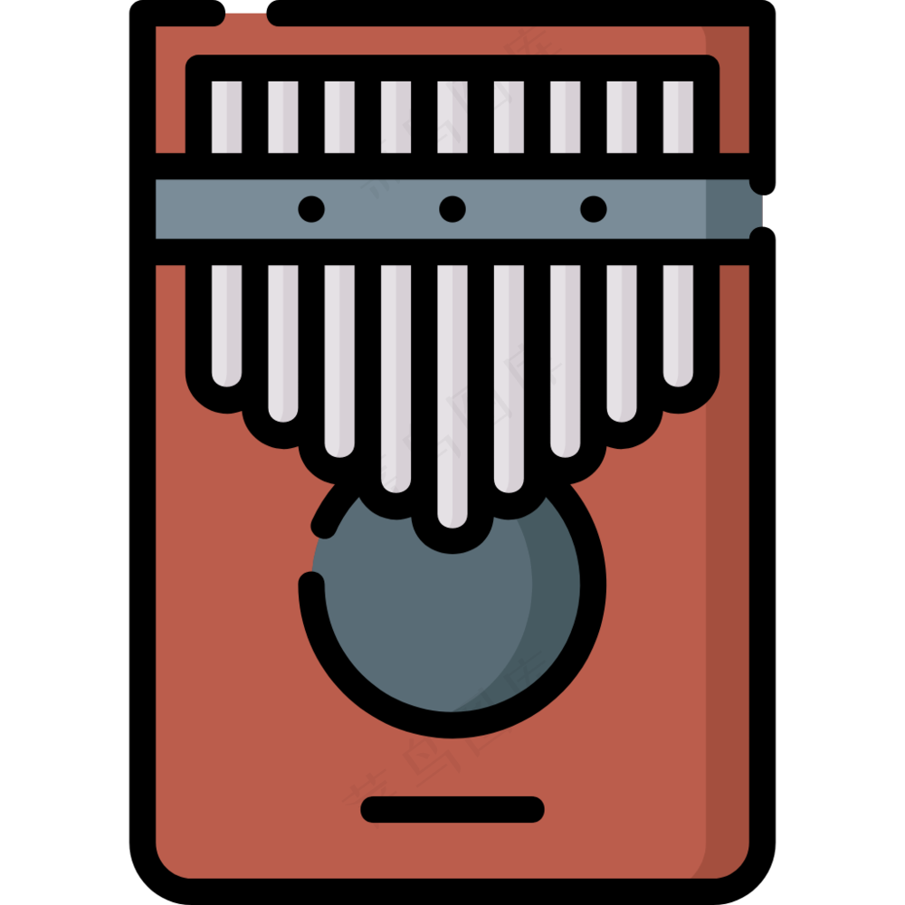 卡林巴琴 kalimba  乐器 线性彩色图标