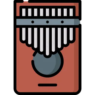 卡林巴琴 kalimba  乐器 线性彩色图标