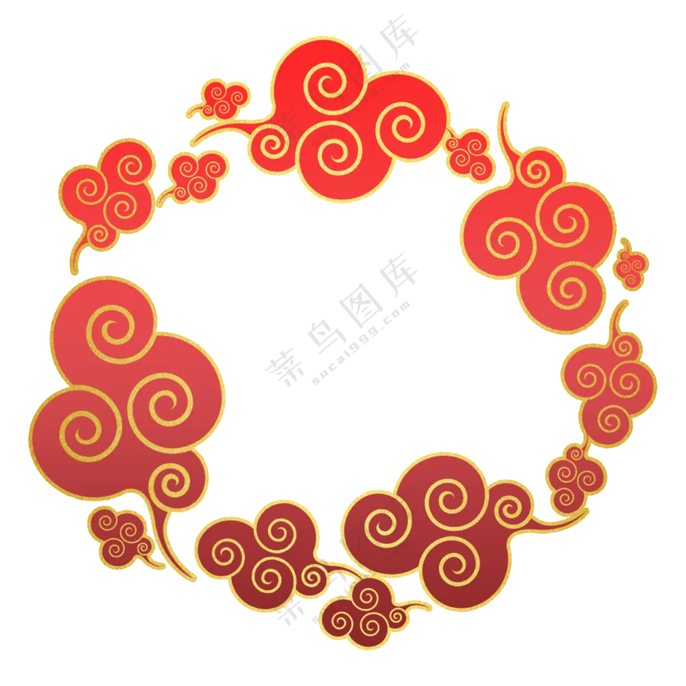 中国风云纹边框