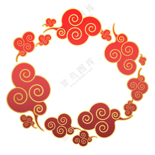 中国风云纹边框