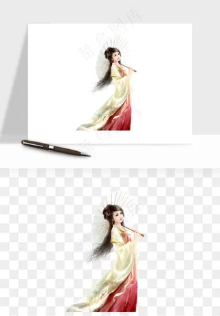 古风美人女子背影png免抠