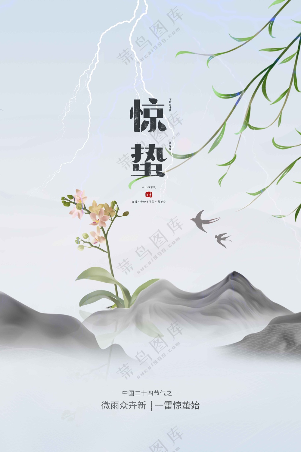 惊蛰节气传统活动海报
