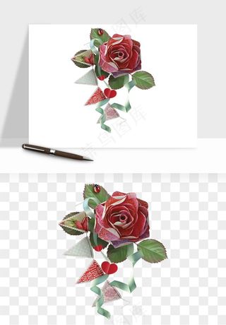 复古花卉相框欧式png免抠