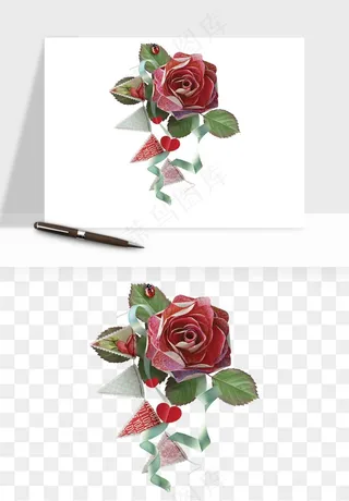 复古花卉相框欧式png免抠