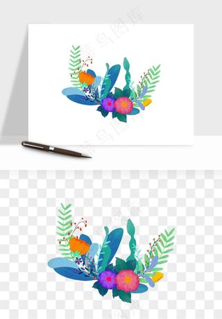 植物花卉边框装饰png免抠