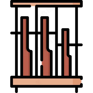 昂格隆琴 angklung  民族乐器 线性彩色图标