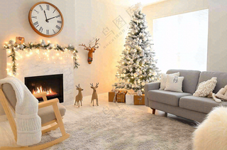 圣诞节室内装饰节日氛围摄影图