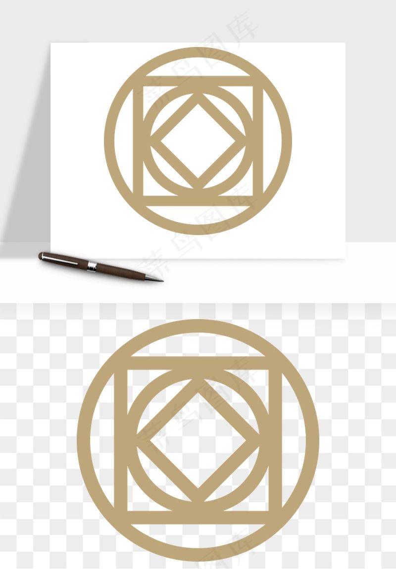 中式镂空古典图案png免抠