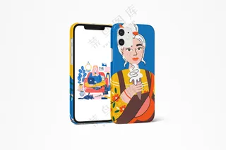 iPhone12手机壳样机文创周边PSD模板-16