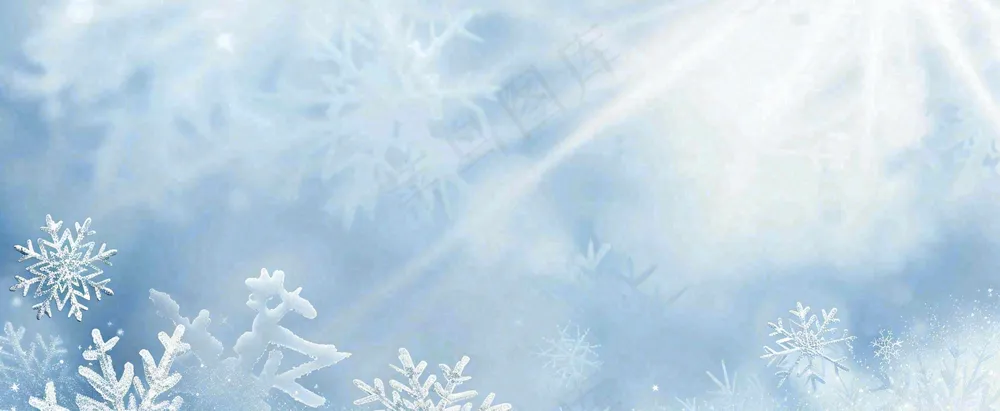 冬天雪花雪白蓝色寒冷小寒大寒摄影图