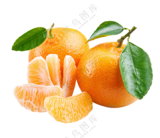 新鲜桔子与几瓣桔子等免抠图片素材