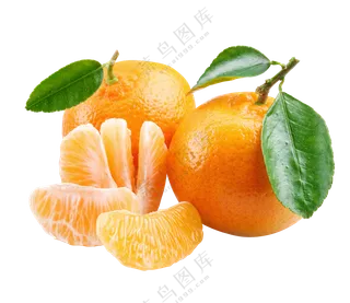 新鲜桔子与几瓣桔子等免抠图片素材