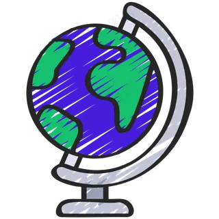 地球仪 铅笔手绘图标icon