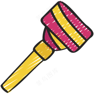 派对沙锤 铅笔手绘图标icon