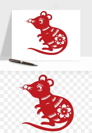 十二生肖剪纸中式纹样图案png免抠