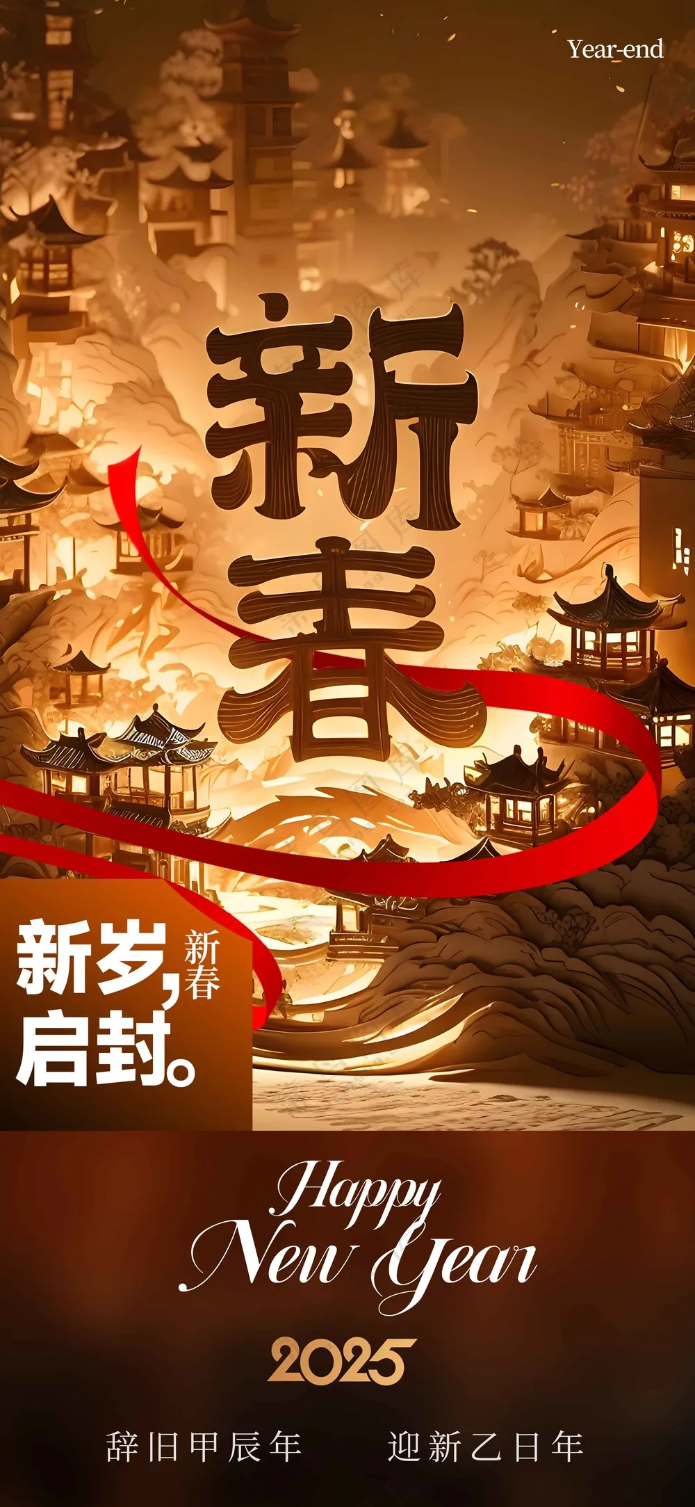 蛇年新年节日海报
