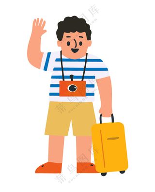 旅游主题卡通风人物形象插图