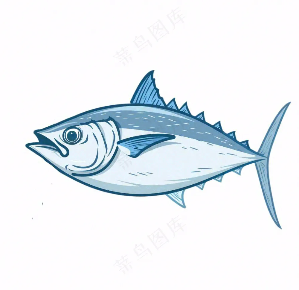 海洋鱼类海鲜卡通插画免抠