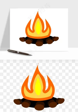 帐篷露营篝火png免抠