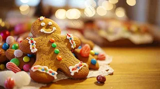 糖果姜饼人圣诞摄影图