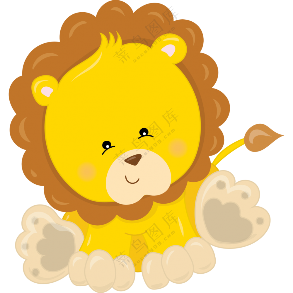 可爱狮子卡通形象创意免抠图片素材