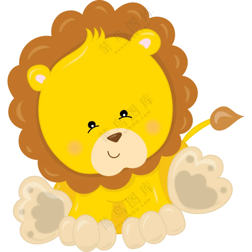可爱狮子卡通形象创意免抠图片素材