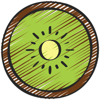 猕猴桃 奇异果 kiwi 绿色健康食品 铅笔手绘图标icon