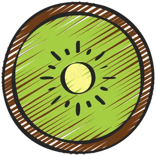 猕猴桃 奇异果 kiwi 绿色健康食品 铅笔手绘图标icon