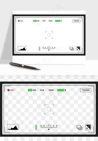 相机取景框屏幕边框png免抠