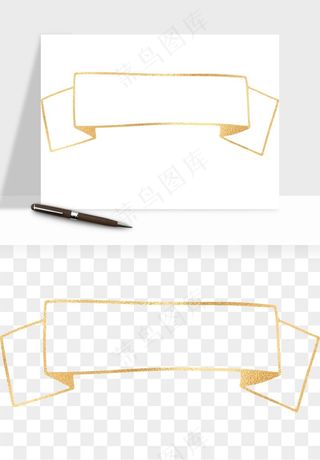 金色植物花环边框png免抠