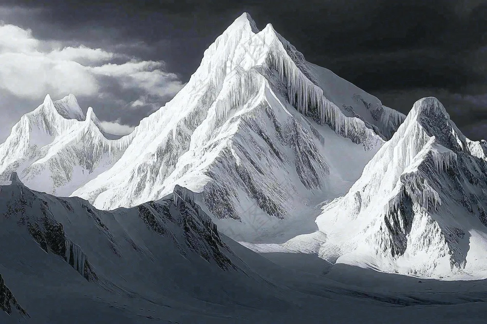 高原高山雪山风光风景摄影图